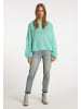 IZIA Damen Strickhoodie in Aqua