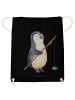 Mr. & Mrs. Panda Materialzugbeutel Pinguin Angler ohne Spruch in Schwarz