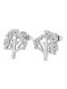 Adeliás Damen Ohrstecker Lebensbaum aus 925 Silber mit Zirkonia in silber