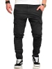 behype Cargohose - BHTROJAN Chino Jeans Hose Cargojeans Stoffhose in Schwarz