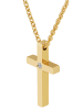 Adeliás Damen Halskette mit Anhänger – Kreuz aus Edelstahl in gold