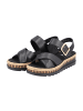 rieker Lugano Ledersandalen Schwarz