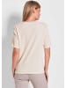 GOLDNER Shirt Braunes Halbarm-Oberteil in stein