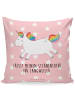 Mr. & Mrs. Panda Kopfkissen 40x40 Einhorn Happy mit Spruch in Rot Pastell
