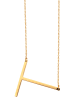 Adeliás Damen Halskette mit Anhänger – Buchstabe aus Edelstahl in gold