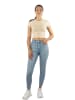 Janice 2 x Damen crop T-Shirt hochgeschlossen Nerano in Beige/Weiß
