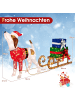 COSTWAY LED Hund mit Schlitten Weihnachtsdeko in Bunt