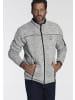 Man's World Strickfleecejacke in hellgrau meliert