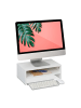 relaxdays Monitorständer in Weiß - (B)40 x (H)14 x (T)23,5 cm