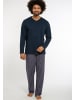 Ammann Schlafanzug Oberteil Mix & Match Cotton in Dunkelblau