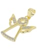 Adeliás Damen Anhänger Engel aus 925 Silber mit Zirkonia in gold