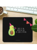 Mr. & Mrs. Panda Mauspad Avocado Party mit Spruch in Schwarz