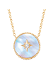 Valero Pearls Halskette aus Edelstahl mit Preciosa und Perlmutt in gelbgold