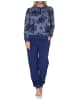 NORMANN Frottee Schlafanzug langarm Bündchen Floral in marine