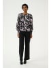 Kaffe Langarm-Bluse KAlura Regular fit in Black/Pink Graphic Strokes