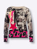 Heine Druck-Pullover in sand-pink-bedruckt