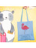 Mr. & Mrs. Panda canvas tasche Flamingo Classic mit Spruch in Sky Blue