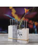 MARELIDA Deko Vase Reagenzglas Glasröhrchen Blumenvase Tischvase H: 18cm creme