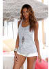 Beach Time Tanktop in mint-meliert, grau-meliert