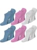 normani 6 Paar Viskose-Gesundheitssocken Sneakers in Blau/Rosa/Weiß