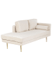 Beliani 3-tlg Chaiselongue MIRAMAS in Beige/Gold rechtsseitig