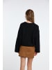 IZIA Damen Cropped Strickjacke in Schwarz