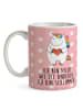 Mr. & Mrs. Panda Teetasse Einhorn Herz mit Spruch in Rot Pastell