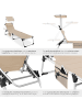 tectake klappbare Aluminium Sonnenliege, 220 x 60,5 x 34 cm, mit Seitentasche