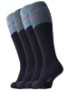 Cotton Prime® Kniestrümpfe 4 Paar mit Innenfrottee Thermokniestrümpfe in Schwarz/Blau