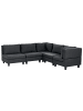 Beliani 5-tlg Ecksofa UNSTAD in Schwarz/Schwarz