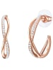 Lulu & Jane Creolen aus Metall-Legierung mit Glaskristall in roségold