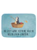 Mr. & Mrs. Panda Duschvorleger Pinguin Angelboot mit Spruch in Eisblau
