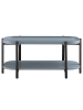 home24 home24 Couchtisch aus lackiertem MDF & massiven Eichenbeinen in Blaugrau in Blaugrau