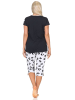 NORMANN Kurzarm Capri Pyjama Shorty Schlafanzug Hose Tiermotiv - 84986 in anthrazit