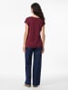 Pieces T-Shirt mit V-Ausschnitt in Tawny Port