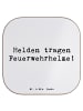Untersetzer Spruch Feuerwehrmann Helden mit Spruch in Weiß
