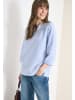 Cecil 3/4-Arm Bluse in Seersucker Qualität in Blau