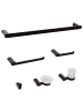 Beliani 8-tlg Badaccessoires Set PARACAS in Schwarz
