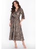 faina Women Dress in beige multicolor leo