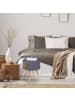 relaxdays Sitzhocker in Grau/ Natur - (H)45,5 x Ø 37 cm