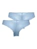 ONLY Spitzen Slips 2-er Pack Unterhosen Brazilian Tanga ONLLAURA in Blau