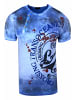Rusty Neal Rundhals T-Shirt mit All Over Front Print in Hell Blau