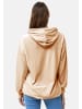 enflame Langer Kapuzen Pullover Oversized Hoodie Kleid Velours Sweatshirt in Beige