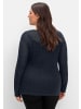 sheego V-Ausschnitt-Pullover in tiefblau