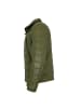 JILANI Stepplederjacke Lammnappa in Oliv