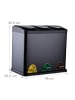 relaxdays Mülleimer "3 Fächer" in Schwarz - 24 Liter