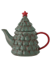 Bloomingville Teekanne ELVION Grün TANNENBAUM mit Teesieb 600 ml