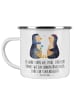 Mr. & Mrs. Panda Camping Emaille Tasse 11. Hochzeitstag Stahlhoc... in Weiß
