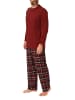 NORMANN Schlafanzug lang Pyjama FlanellHose Karo - 88217 in rot2