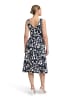 Vera Mont Cocktailkleid mit Print in Weiß/Dunkelblau